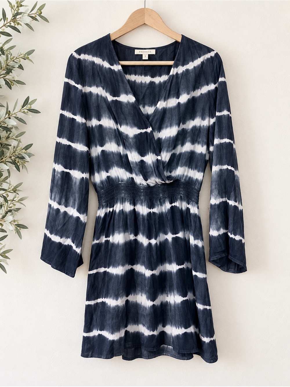 Promesa blue and white Tie-Dye Dress 4